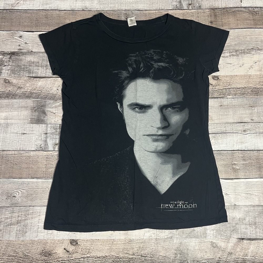 Twilight Shirt Women's Junior Size XL Black New Moon Movie Promo Tee Edward